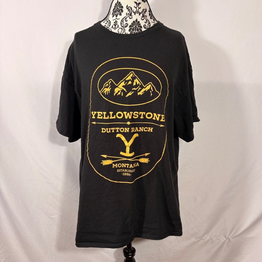 Yellowstone Dutton Ranch Montana Graphic T-Shirt Black XL Paramount Network